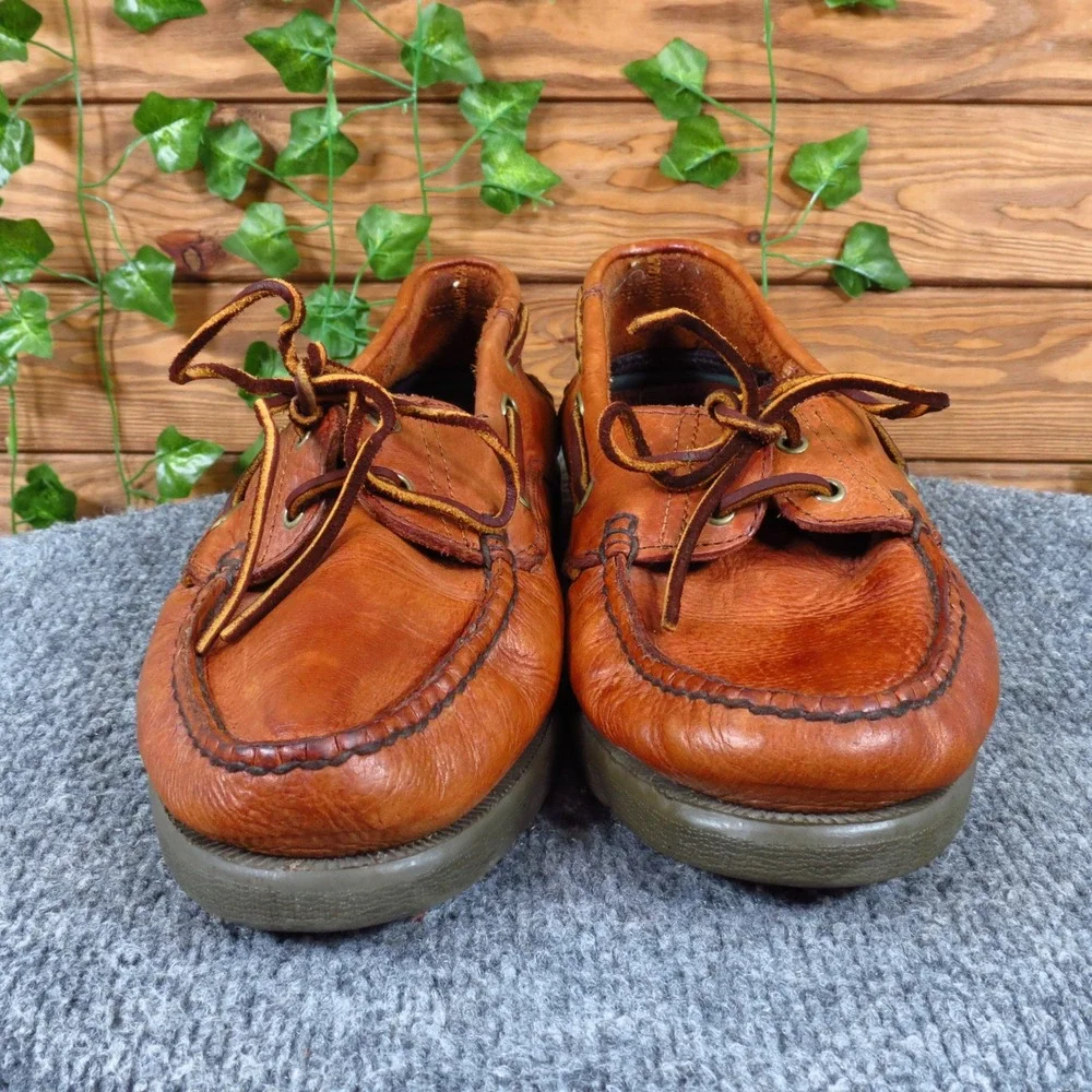 R.J. Colt Clipper Mens Boat Shoe 10.5 M Nautical Deck Loafer Brown Leather